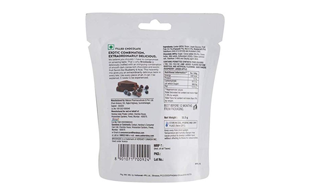 Brookside Blueberry & Acai Flavored Center Chocolate   Pack  33.3 grams